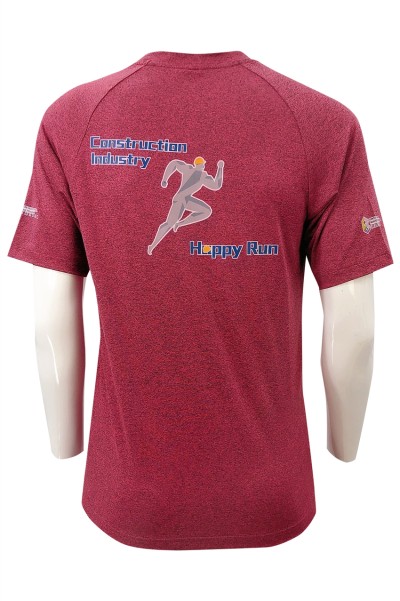 Customized horn sleeve running sweatshirt Design T-shirt heat transfer logo Men's running sweatshirt Round neck Construction industry sweatshirt custom manufacturer W218 back view